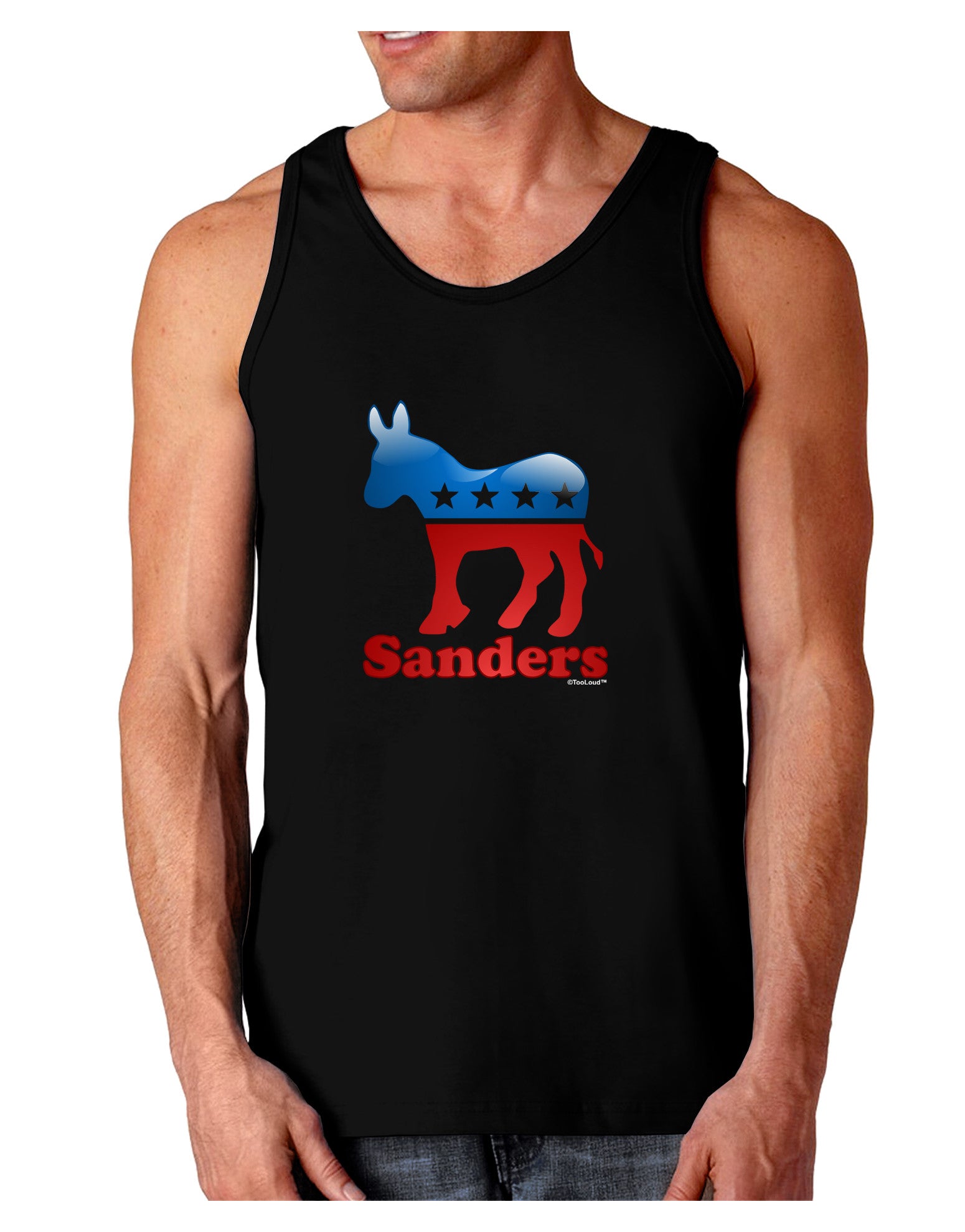 Sanders Bubble Symbol Dark Loose Tank Top-Mens Loose Tank Top-TooLoud-Black-Small-Davson Sales