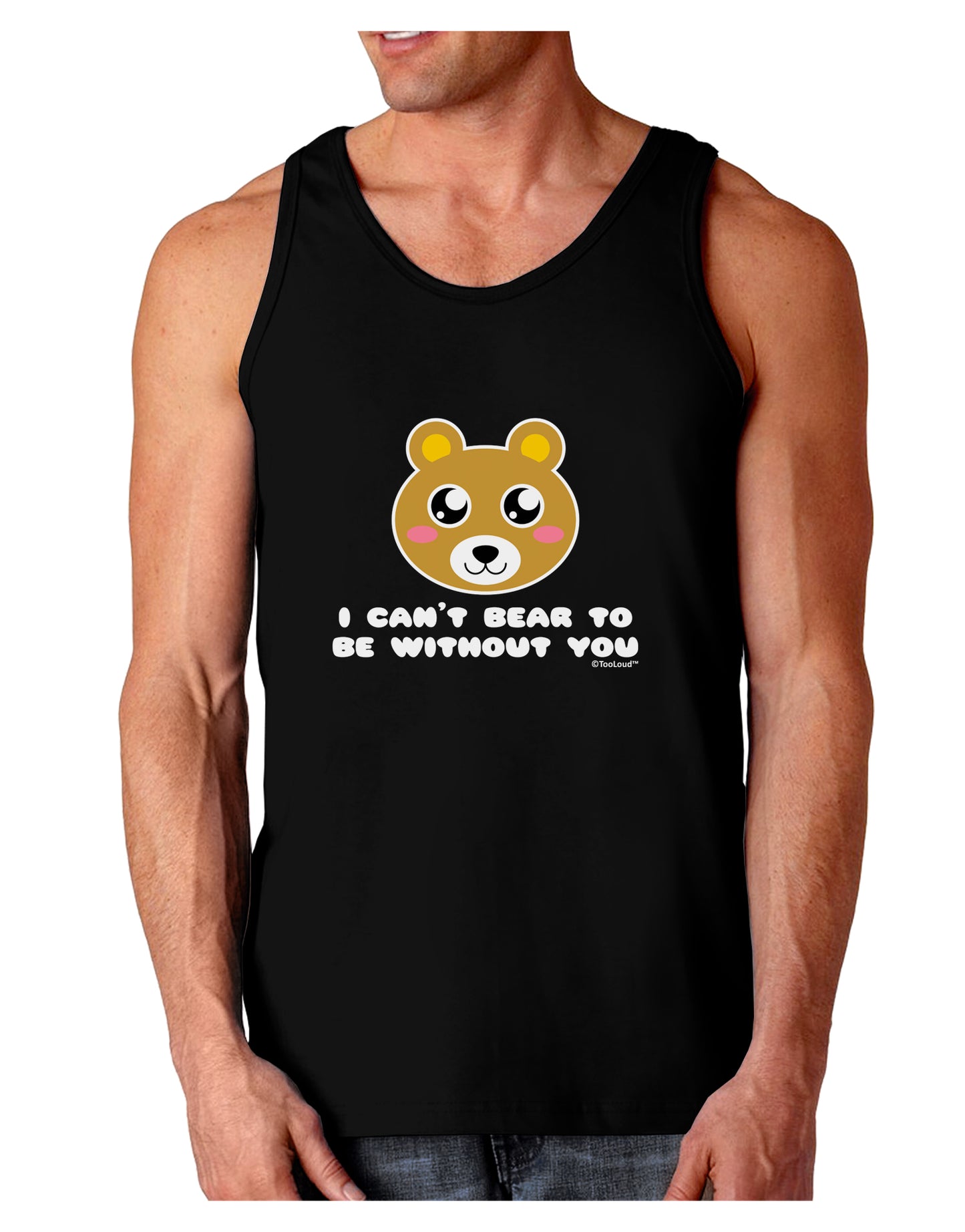 I Can't Bear To Be Without You - Cute Bear Dark Loose Tank Top by TooLoud-Mens Loose Tank Top-TooLoud-Black-Small-Davson Sales