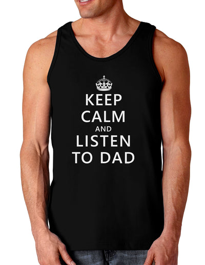 Keep Calm and Listen to Dad Dark Loose Tank Top-Mens Loose Tank Top-TooLoud-Black-Small-Davson Sales