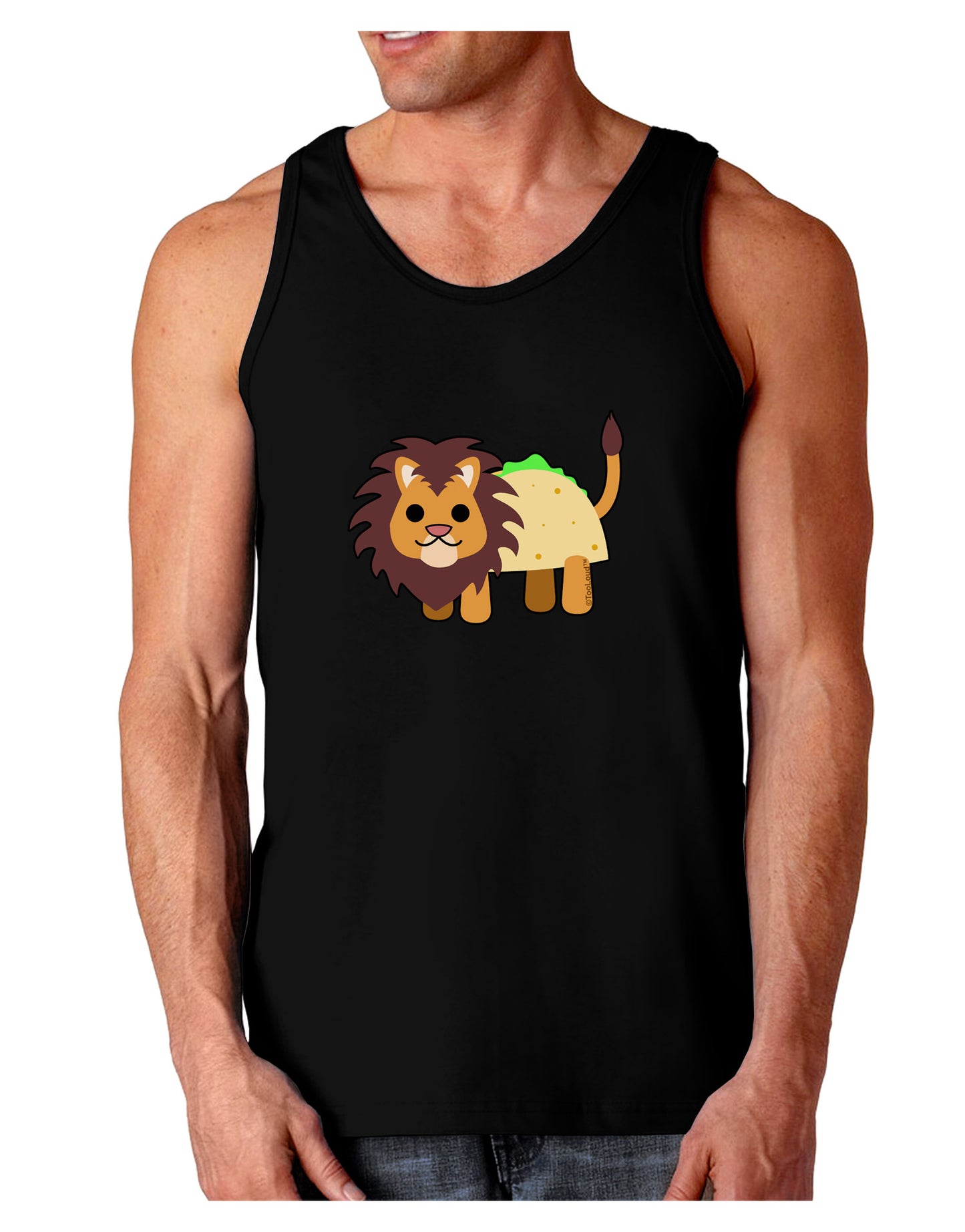 Cute Taco Lion Dark Loose Tank Top-Mens Loose Tank Top-TooLoud-Black-Small-Davson Sales