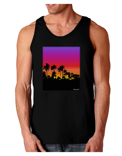 Palm Trees and Sunset Design Dark Loose Tank Top by TooLoud-Mens Loose Tank Top-TooLoud-Black-Small-Davson Sales