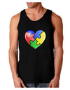 Big Puzzle Heart - Autism Awareness Dark Loose Tank Top by TooLoud-Mens Loose Tank Top-TooLoud-Black-Small-Davson Sales