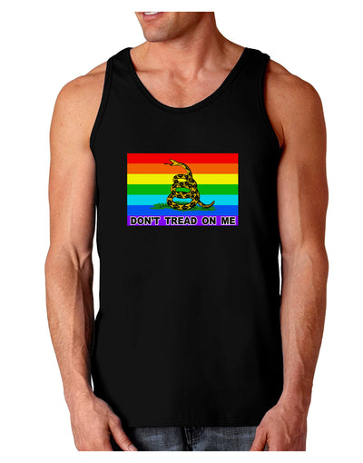 LGBT Rainbow Gadsden Flag Freedom Dark Loose Tank Top-Mens Loose Tank Top-TooLoud-Black-Small-Davson Sales