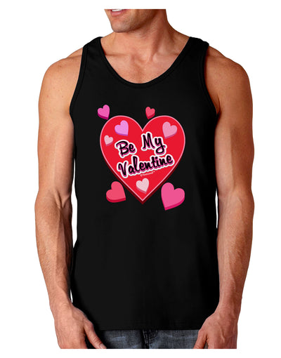 Be My Valentine Romantic Hearts Dark Loose Tank Top-Mens Loose Tank Top-TooLoud-Black-Small-Davson Sales