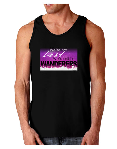 We're All Just Wanderers Dark Loose Tank Top-Mens Loose Tank Top-TooLoud-Black-Small-Davson Sales