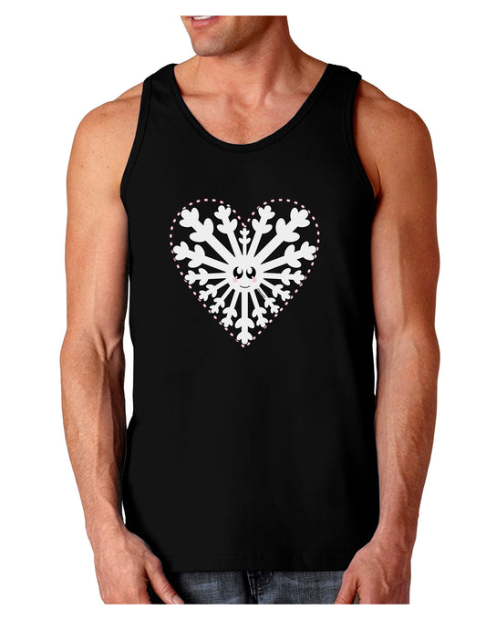 Heart Snowflake Christmas Dark Loose Tank Top-Mens Loose Tank Top-TooLoud-Black-Small-Davson Sales