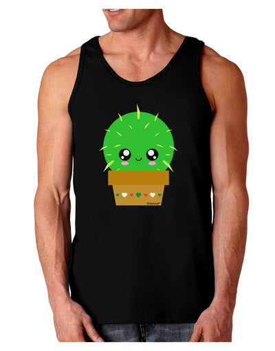 Cute Cactus Design Dark Loose Tank Top by TooLoud-Mens Loose Tank Top-TooLoud-Black-Small-Davson Sales