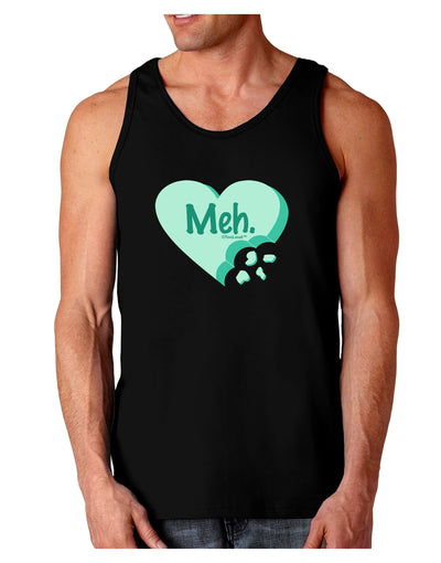 Meh Candy Heart Green - Valentines Day Dark Loose Tank Top by TooLoud-Mens Loose Tank Top-TooLoud-Black-Small-Davson Sales