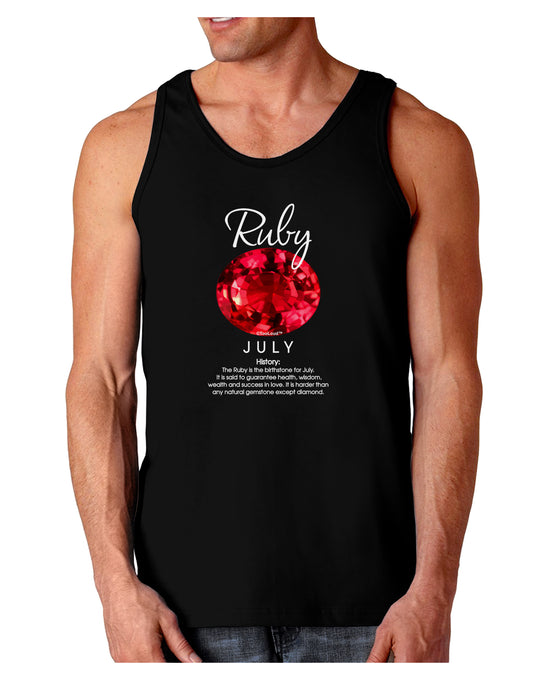 Birthstone Ruby Dark Loose Tank Top-Mens Loose Tank Top-TooLoud-Black-Small-Davson Sales