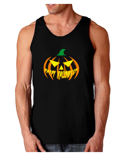 Happy Halloween Jack Yellow Dark Loose Tank Top-Mens Loose Tank Top-TooLoud-Black-Small-Davson Sales