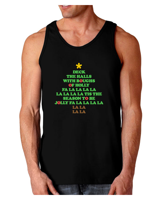 Deck the Halls Lyrics Christmas Tree Dark Loose Tank Top-Mens Loose Tank Top-TooLoud-Black-Small-Davson Sales