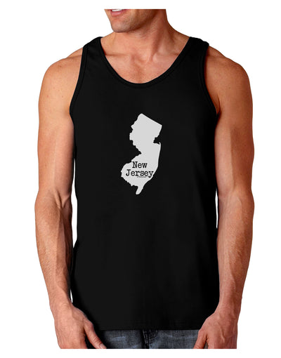 New Jersey - United States Shape Dark Loose Tank Top by TooLoud-Mens Loose Tank Top-TooLoud-Black-Small-Davson Sales