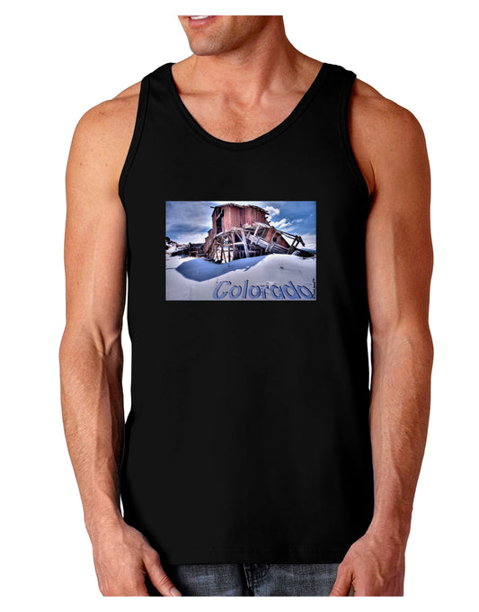 TooLoud Victor Mines Colorado Text Dark Loose Tank Top-Mens Loose Tank Top-TooLoud-Black-Small-Davson Sales