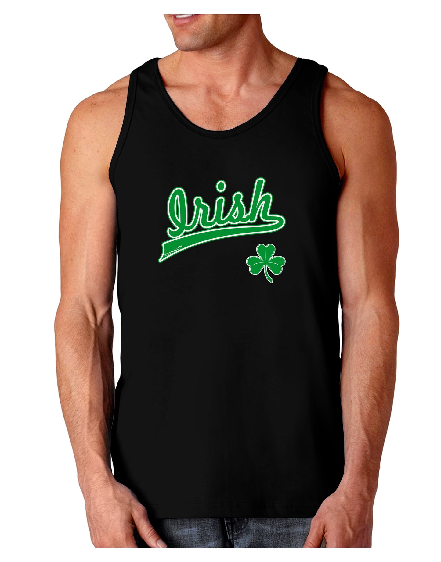 Irish Jersey Dark Loose Tank Top-Mens Loose Tank Top-TooLoud-Black-Small-Davson Sales
