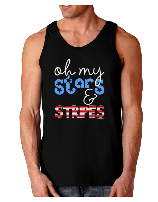 Oh My Stars and Stripes - Patriotic Design Dark Loose Tank Top-Mens Loose Tank Top-TooLoud-Black-Small-Davson Sales