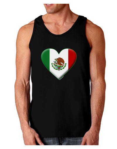 Mexican Flag Heart - Beveled Dark Loose Tank Top by TooLoud-Mens Loose Tank Top-TooLoud-Black-Small-Davson Sales