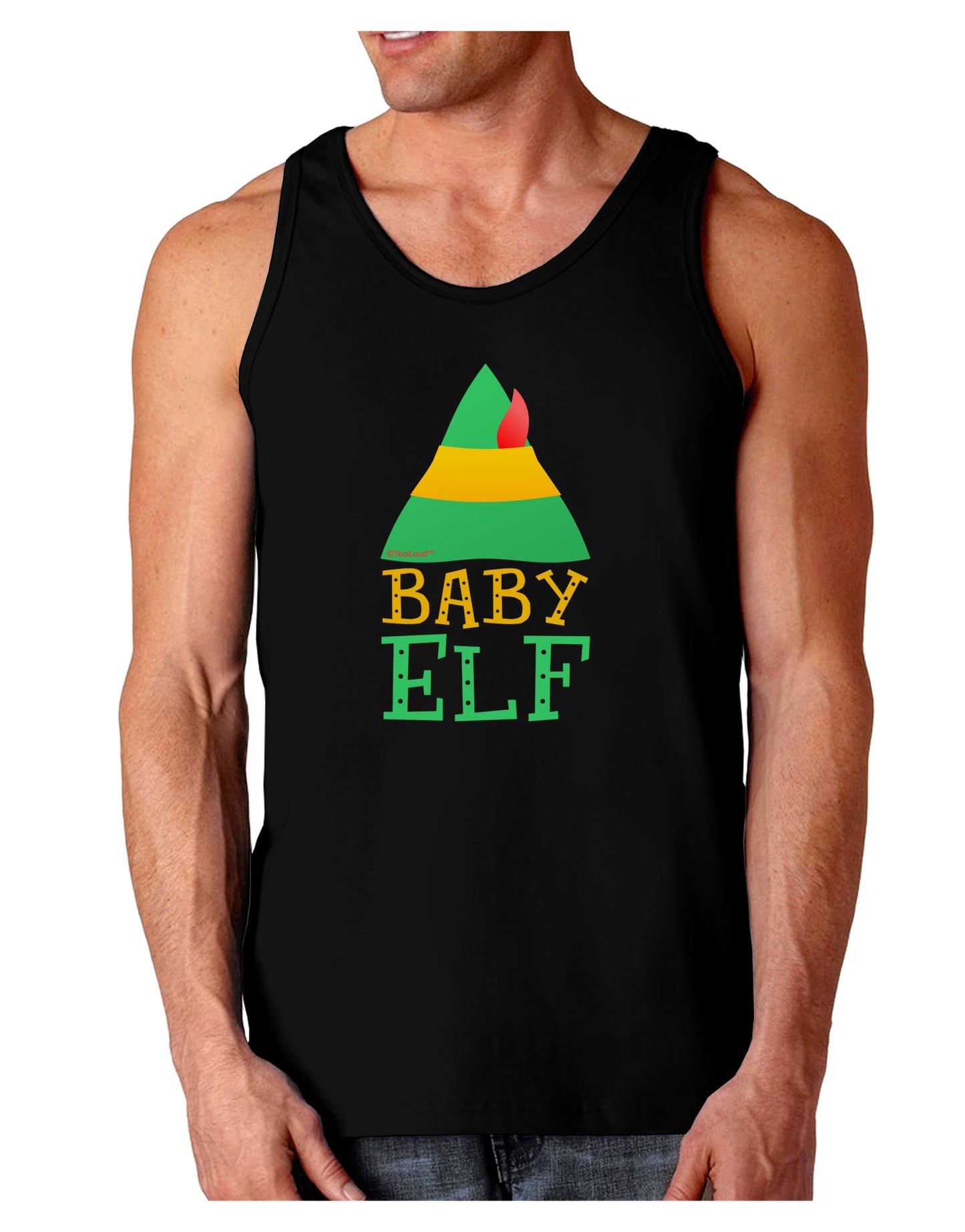 Matching Christmas Design - Elf Family - Baby Elf Dark Loose Tank Top by TooLoud-Mens Loose Tank Top-TooLoud-Black-Small-Davson Sales