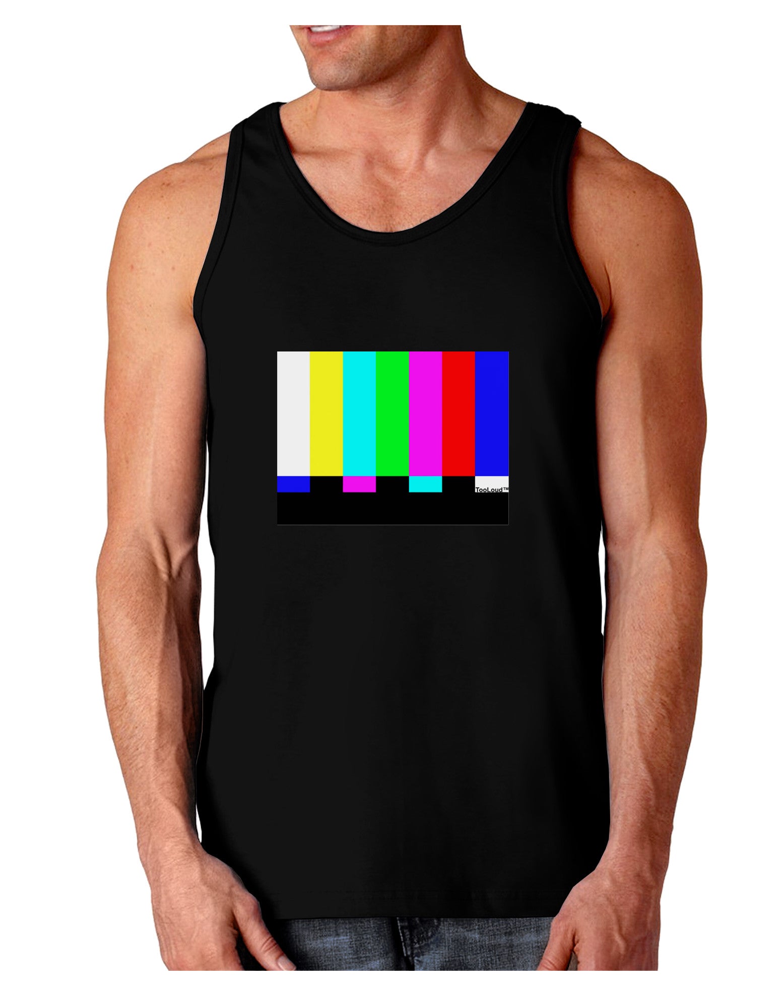 Color Bars Test Signal Dark Loose Tank Top-Mens Loose Tank Top-TooLoud-Black-Small-Davson Sales