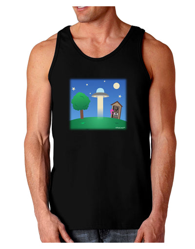 UFO Stopping At an Out-house Dark Loose Tank Top by TooLoud-Mens Loose Tank Top-TooLoud-Black-Small-Davson Sales