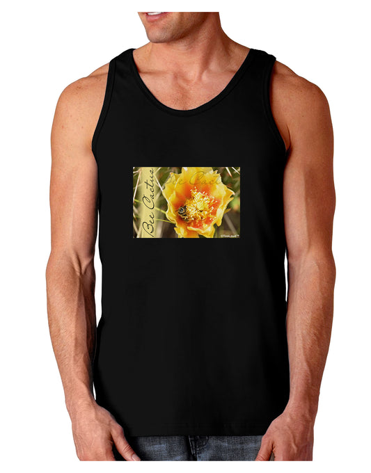 Bee Cactus with Text Dark Loose Tank Top-Mens Loose Tank Top-TooLoud-Black-Small-Davson Sales