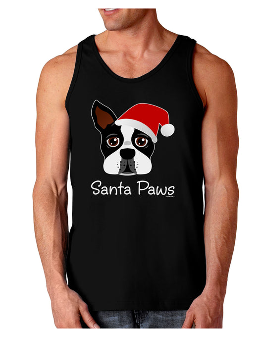 Santa Paws Christmas Dog Dark Loose Tank Top-Mens Loose Tank Top-TooLoud-Black-Small-Davson Sales