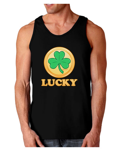 Shamrock Button - Lucky Dark Loose Tank Top by TooLoud-Mens Loose Tank Top-TooLoud-Black-Small-Davson Sales