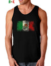 Distressed Mexican Flag Dark Loose Tank Top-Mens Loose Tank Top-TooLoud-Black-Small-Davson Sales