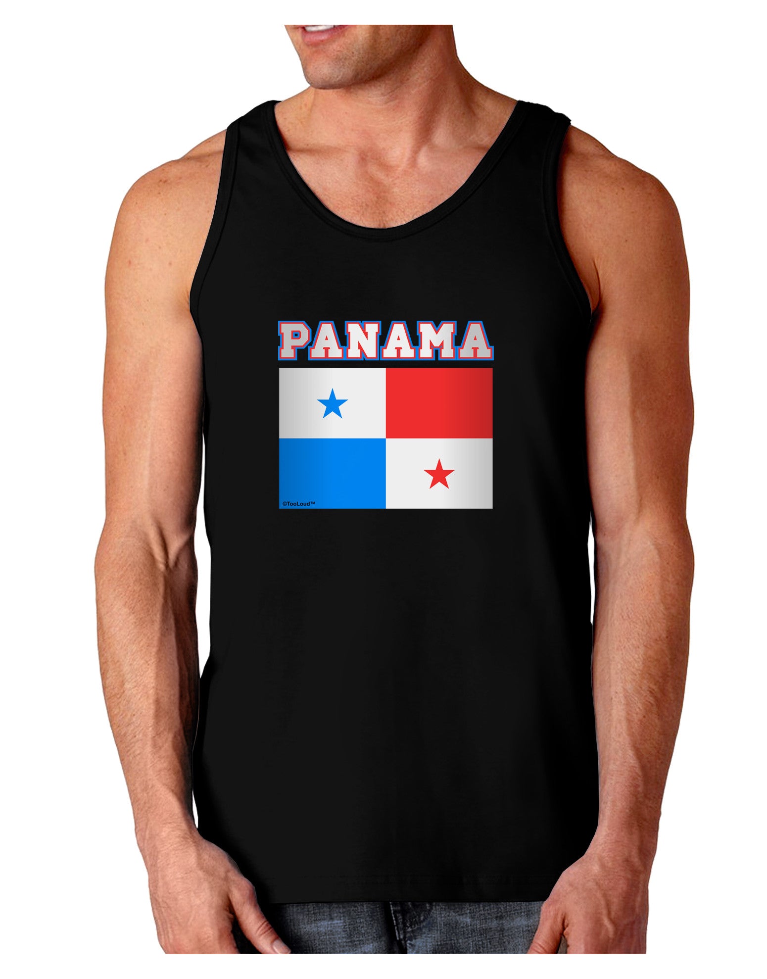 Panama Flag Dark Dark Loose Tank Top-Mens Loose Tank Top-TooLoud-Black-Small-Davson Sales