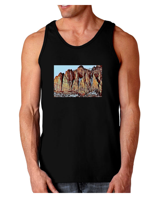 Colorado Mountain Spires Dark Loose Tank Top-Mens Loose Tank Top-TooLoud-Black-Small-Davson Sales