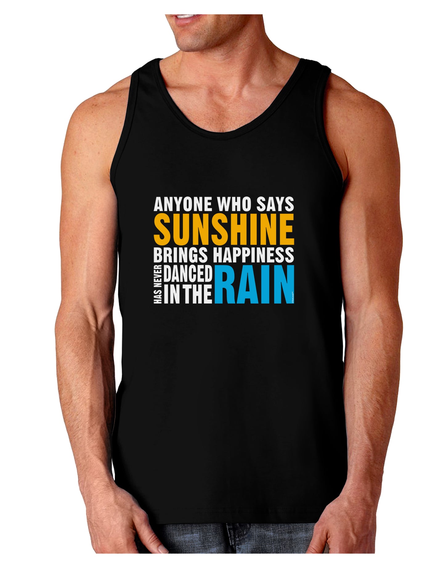 Anyone Who Says Sunshine Inspirational Quote Dark Loose Tank Top-Mens Loose Tank Top-TooLoud-Black-Small-Davson Sales