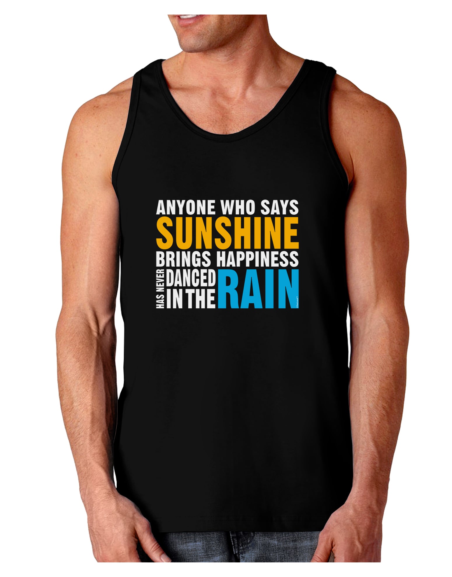 Anyone Who Says Sunshine Inspirational Quote Dark Loose Tank Top-Mens Loose Tank Top-TooLoud-Black-Small-Davson Sales
