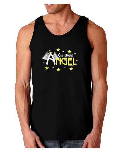 Christmas Angel Text Dark Loose Tank Top-Mens Loose Tank Top-TooLoud-Black-Small-Davson Sales