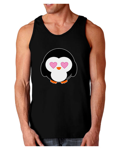 Cute Penguin - Heart Eyes Dark Loose Tank Top by TooLoud-Mens Loose Tank Top-TooLoud-Black-Small-Davson Sales