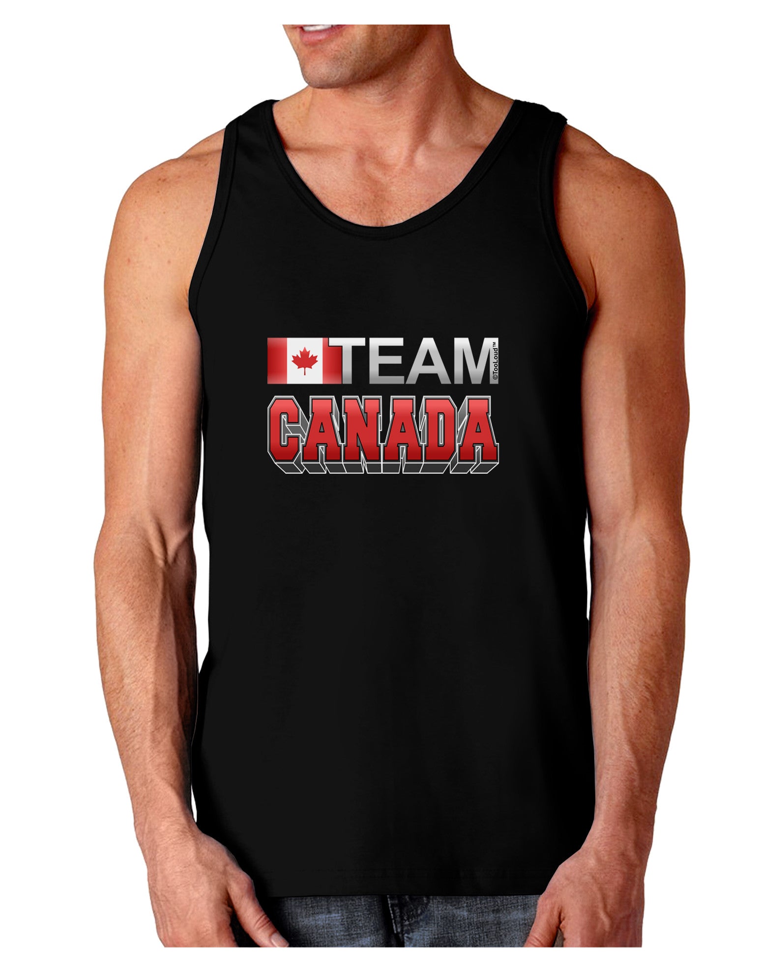 Sporty Team Canada Dark Loose Tank Top-Mens Loose Tank Top-TooLoud-Black-Small-Davson Sales
