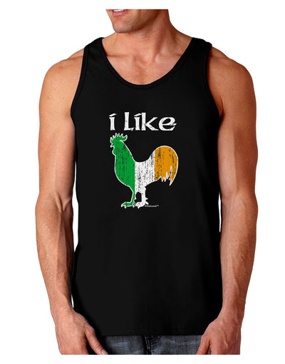 I Like Irish Rooster Silhouette Dark Loose Tank Top by TooLoud-Mens Loose Tank Top-TooLoud-Black-Small-Davson Sales