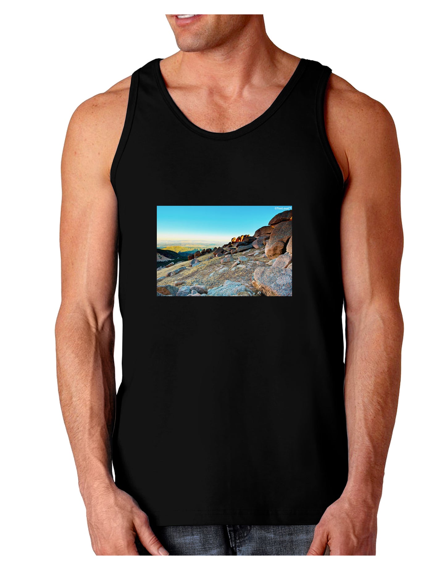 CO Rockies View Dark Loose Tank Top-Mens Loose Tank Top-TooLoud-Black-Small-Davson Sales
