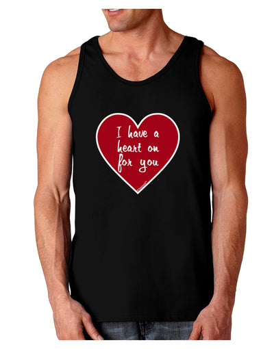 I Have a Heart On For You Dark Loose Tank Top-Mens Loose Tank Top-TooLoud-Black-Small-Davson Sales