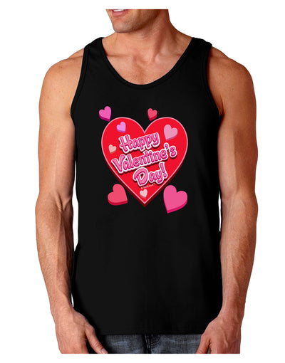 Happy Valentine's Day Romantic Hearts Dark Loose Tank Top-Mens Loose Tank Top-TooLoud-Black-Small-Davson Sales