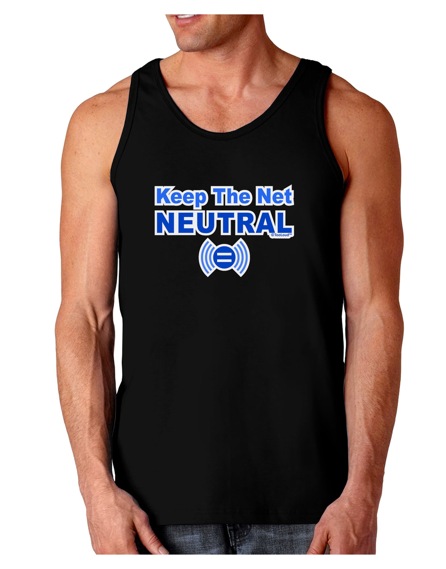 Keep the Net Neutral Dark Loose Tank Top-Mens Loose Tank Top-TooLoud-Black-Small-Davson Sales