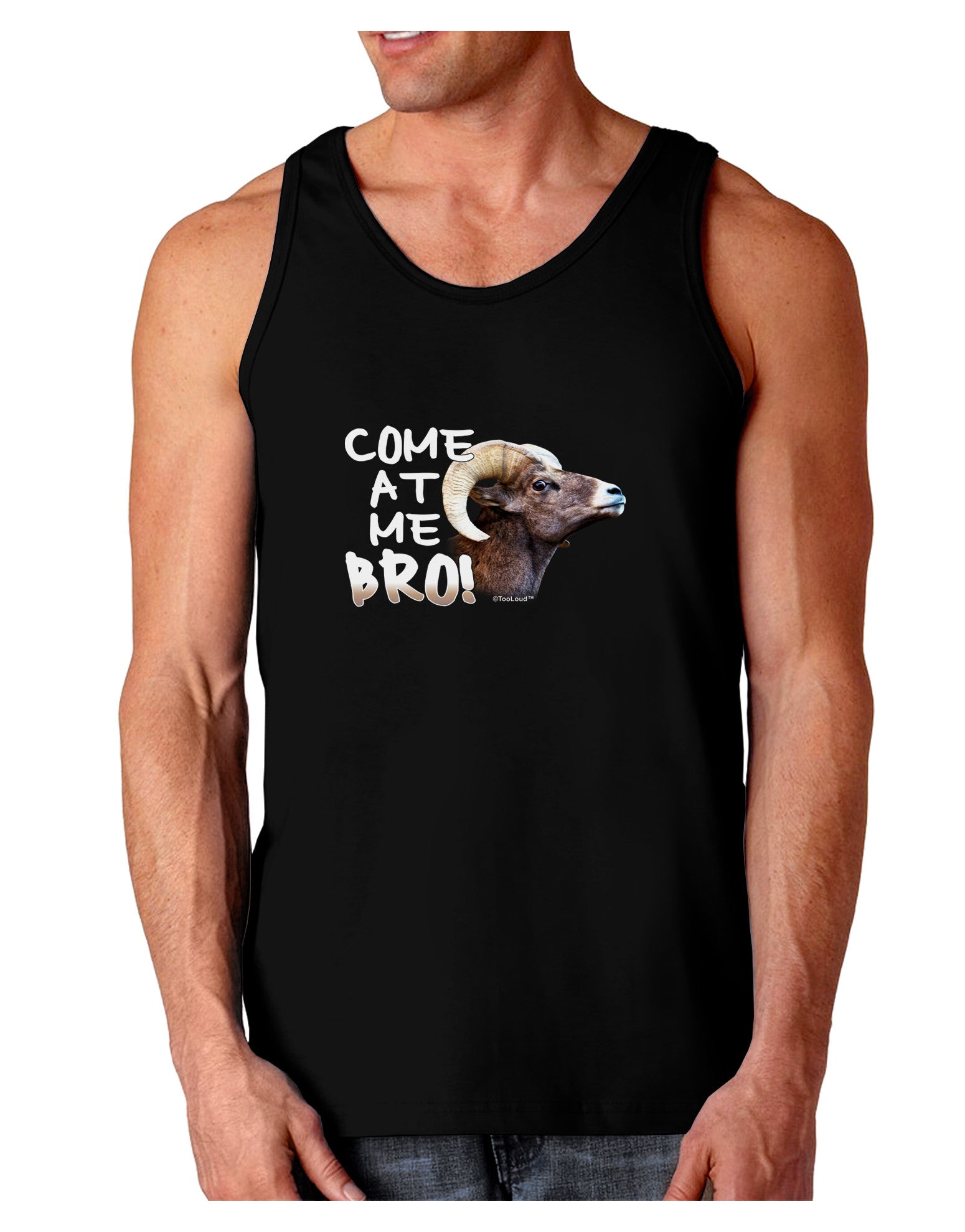 Come At Me Bro Big Horn Dark Loose Tank Top-Mens Loose Tank Top-TooLoud-Black-Small-Davson Sales