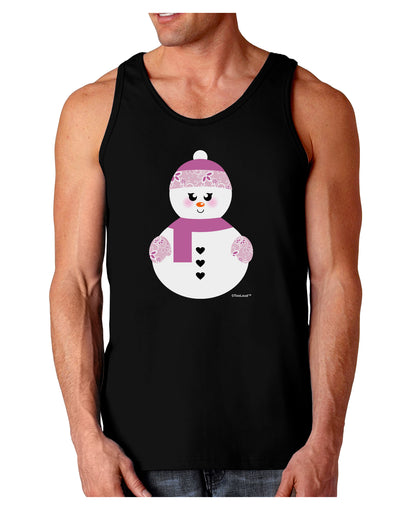 Cute Girl Snowman - Christmas Dark Loose Tank Top by TooLoud-Mens Loose Tank Top-TooLoud-Black-Small-Davson Sales