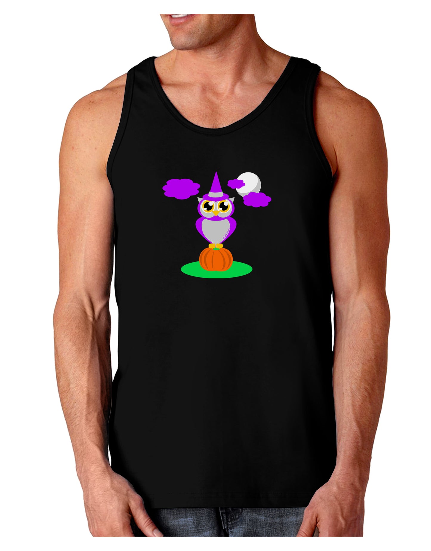 Owl Purple Dark Loose Tank Top-Mens Loose Tank Top-TooLoud-Black-Small-Davson Sales