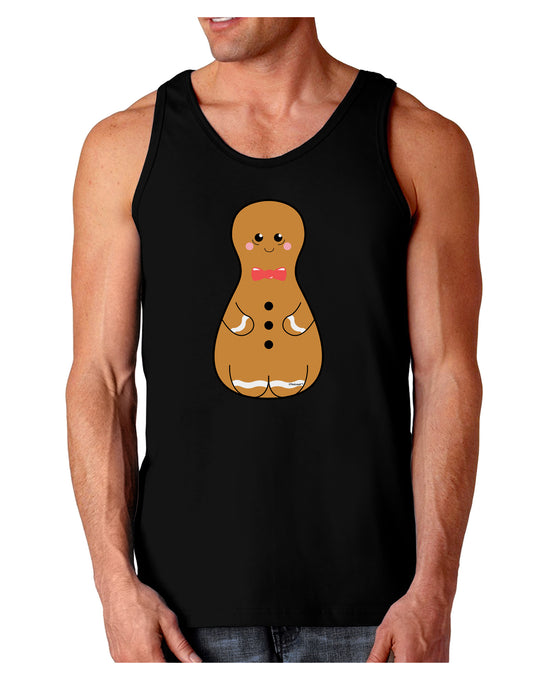 Cute Gingerbread Matryoshka Nesting Doll - Christmas Dark Loose Tank Top-Mens Loose Tank Top-TooLoud-Black-Small-Davson Sales