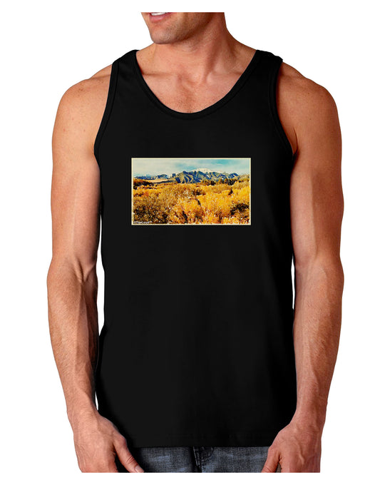 Mountain Forest Park Watercolor Dark Loose Tank Top-Mens Loose Tank Top-TooLoud-Black-Small-Davson Sales