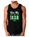 Kiss Me I'm Irish St Patricks Day Dark Loose Tank Top-Mens Loose Tank Top-TooLoud-Black-Small-Davson Sales