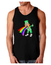 Puking Rainbow Leprechaun Dark Loose Tank Top-Mens Loose Tank Top-TooLoud-Black-Small-Davson Sales