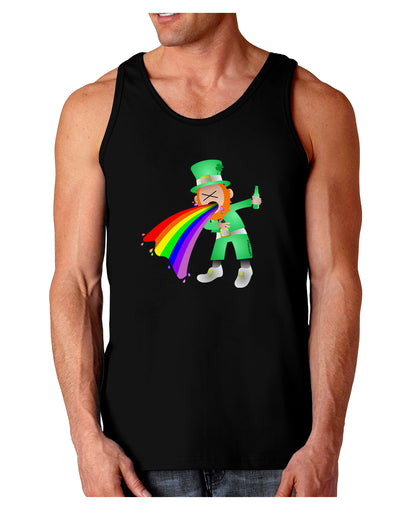 Puking Rainbow Leprechaun Dark Loose Tank Top-Mens Loose Tank Top-TooLoud-Black-Small-Davson Sales