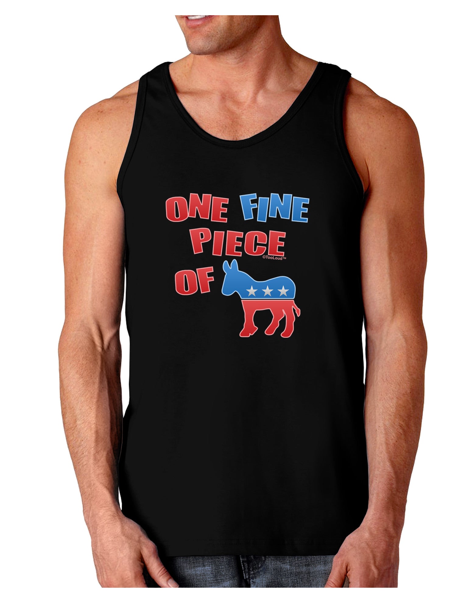 One Fine Piece Of - Democrat Dark Loose Tank Top-Mens Loose Tank Top-TooLoud-Black-Small-Davson Sales