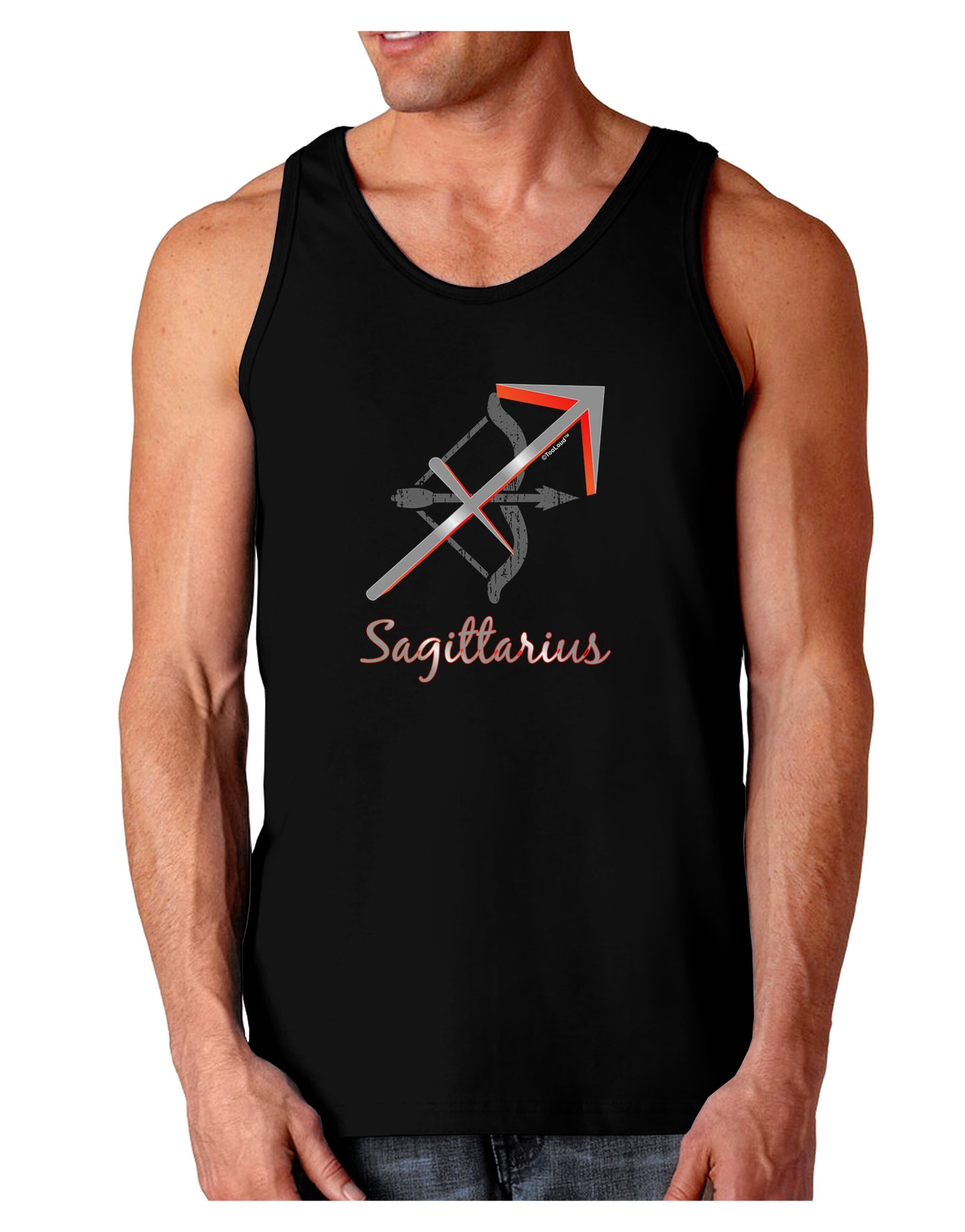 Sagittarius Symbol Dark Loose Tank Top-Mens Loose Tank Top-TooLoud-Black-Small-Davson Sales