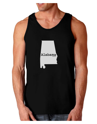 Alabama - United States Shape Dark Loose Tank Top by TooLoud-Mens Loose Tank Top-TooLoud-Black-Small-Davson Sales